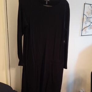 Eileen Fisher Classic Black Long Sleeve Dress